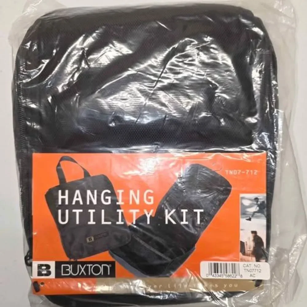 Buxton Hanging Utility / Travel Kit, Black - NEW, in the plastic
